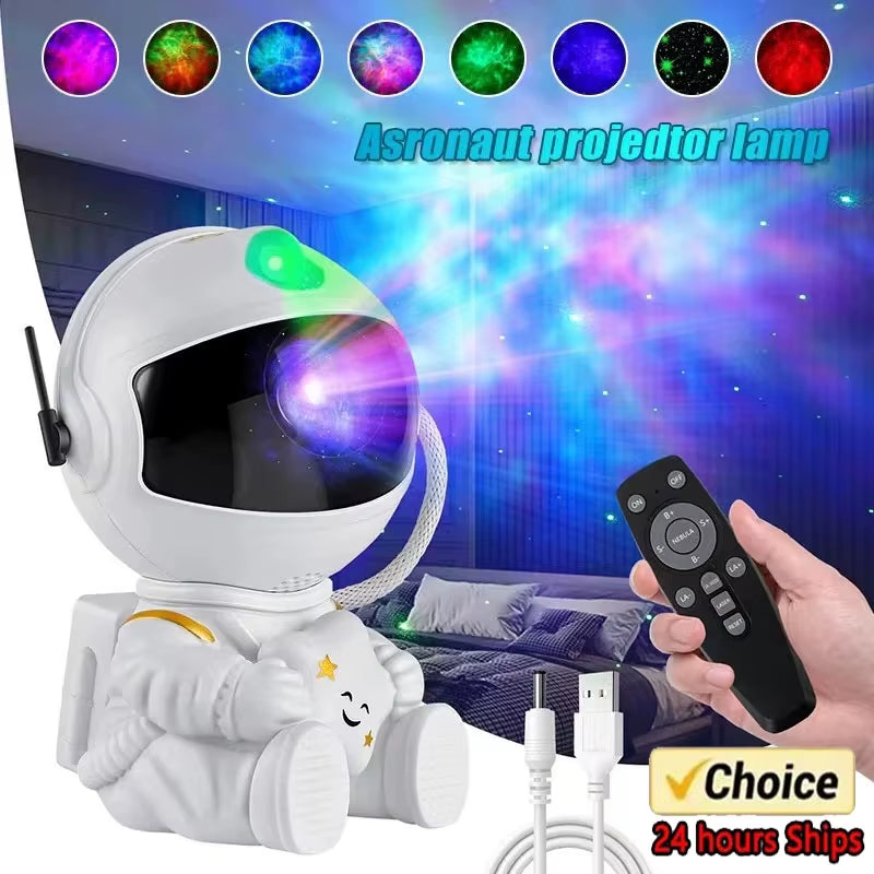 Star Projector Galaxy Night Light Astronaut Space Projector Starry Nebula Ceiling LED Lamp for Bedroom Home Decorative Kids Gift