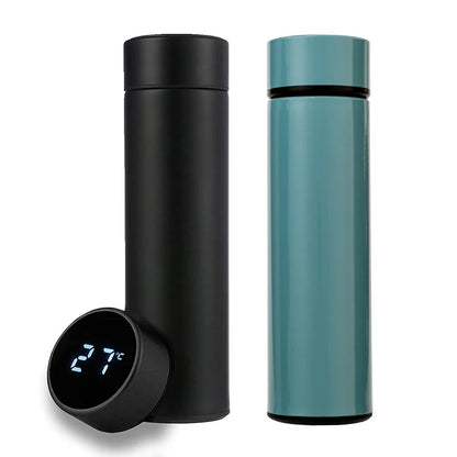 Stainless Steel Smart Water Bottle, Leak Proof, Double Walled, Keep Drink Hot & Cold, LCD Temperature Display